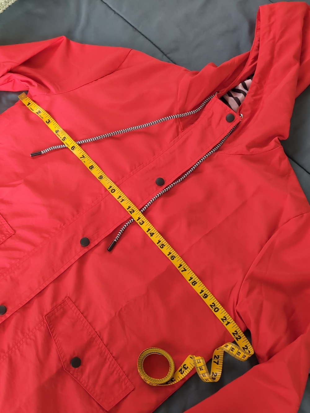 Red Hooded Rain Jacket - Picture 3 of 9